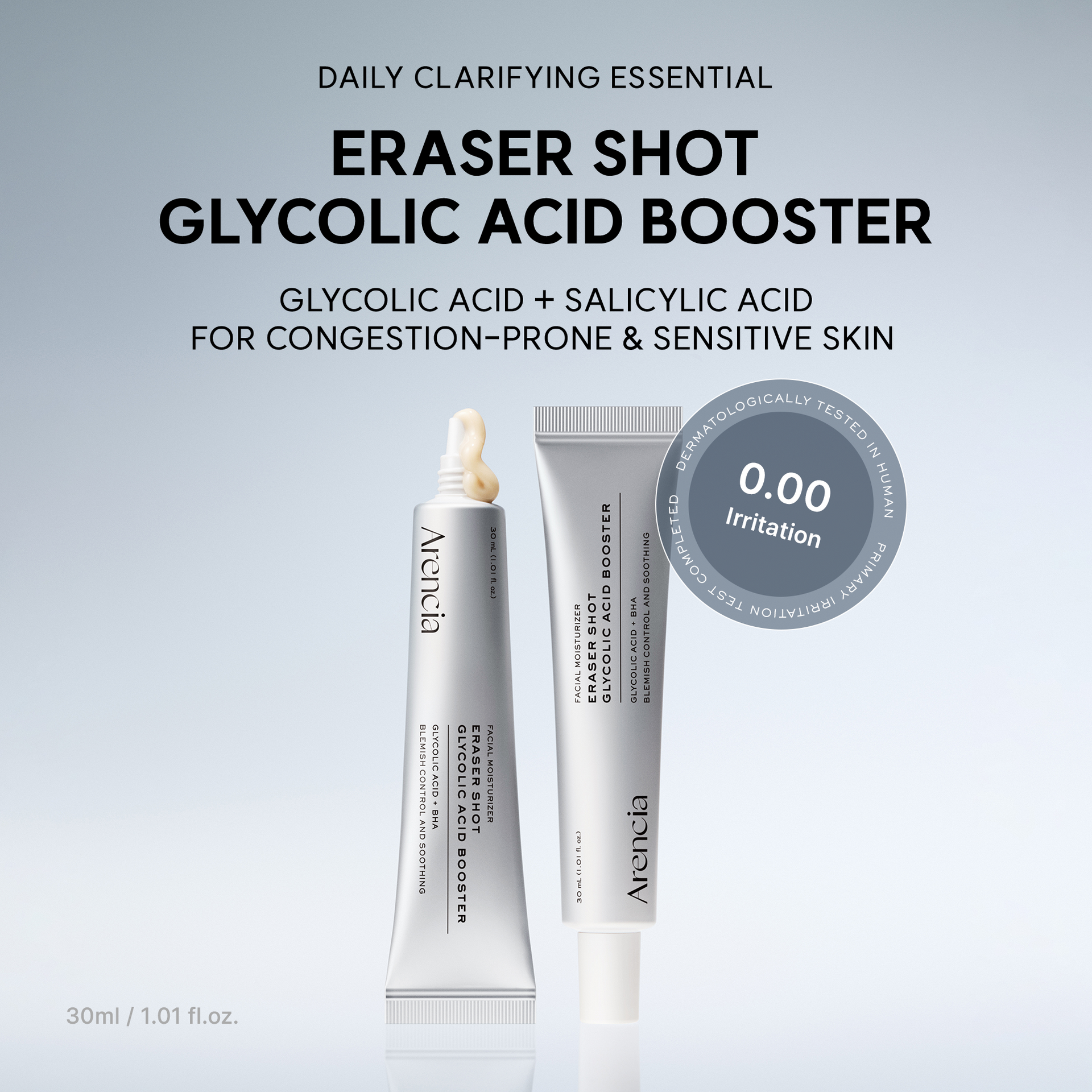 Eraser Shot Glycolic Acid Booster texture and application