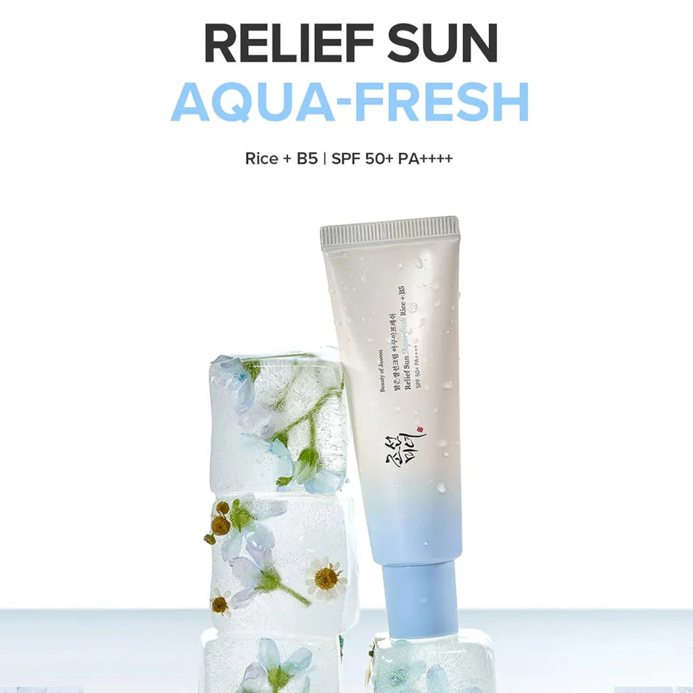 Beauty of Joseon Aqua Sunscreen texture – clear gel finish on skin