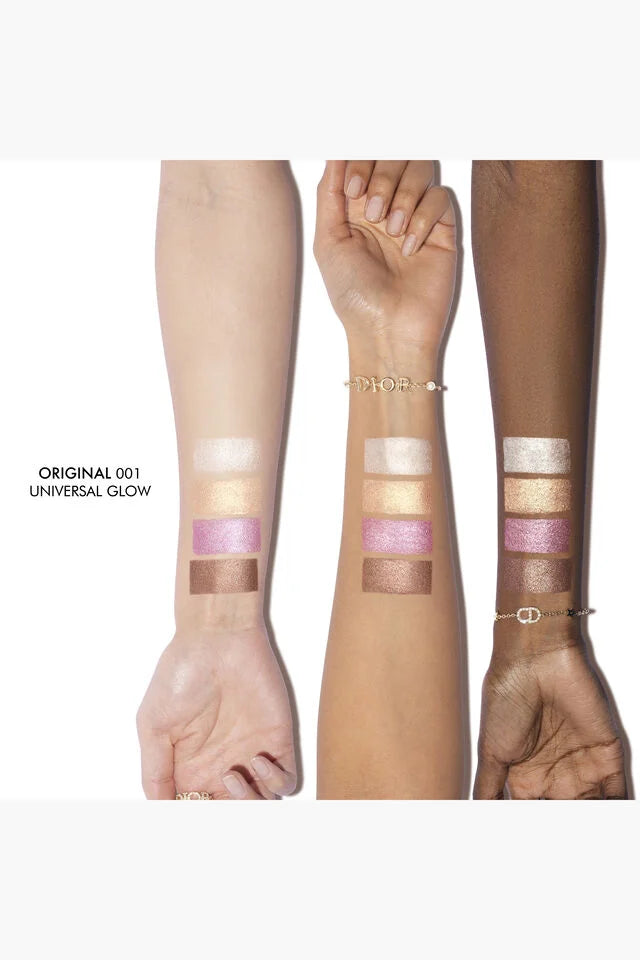 Dior Backstage Highlighter Palette shades – gold silver rose champagne