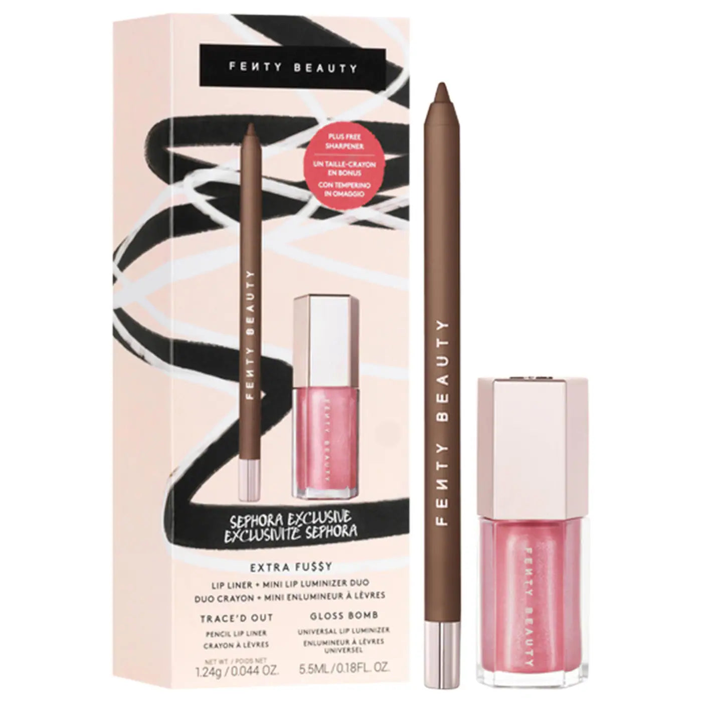 Fenty Beauty Extra Fu$$y Lip Liner and Mini Lis Bp Luminizer Duo