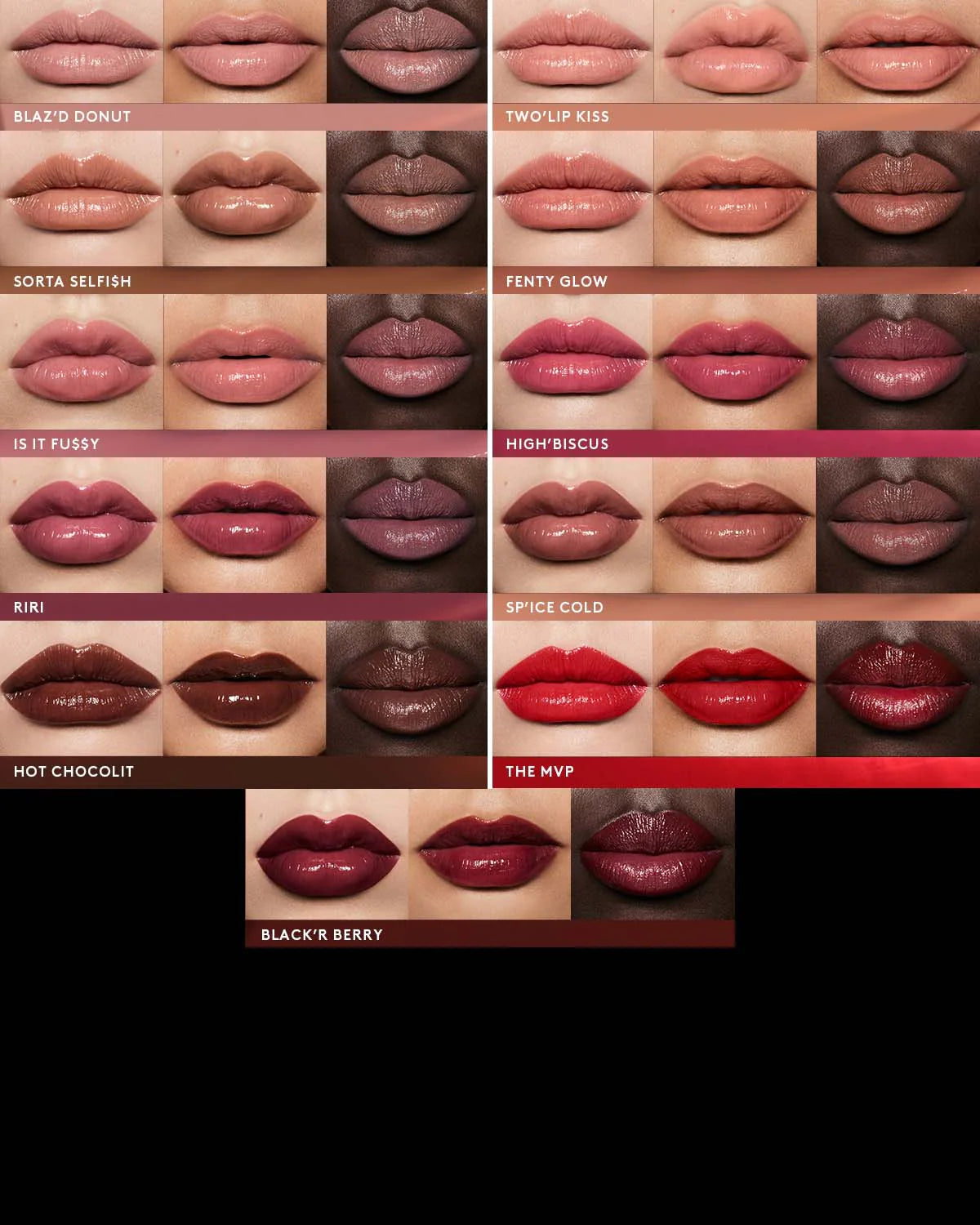 Fenty Beauty Gloss shade closeup – ultra-shine pigmented lip gloss