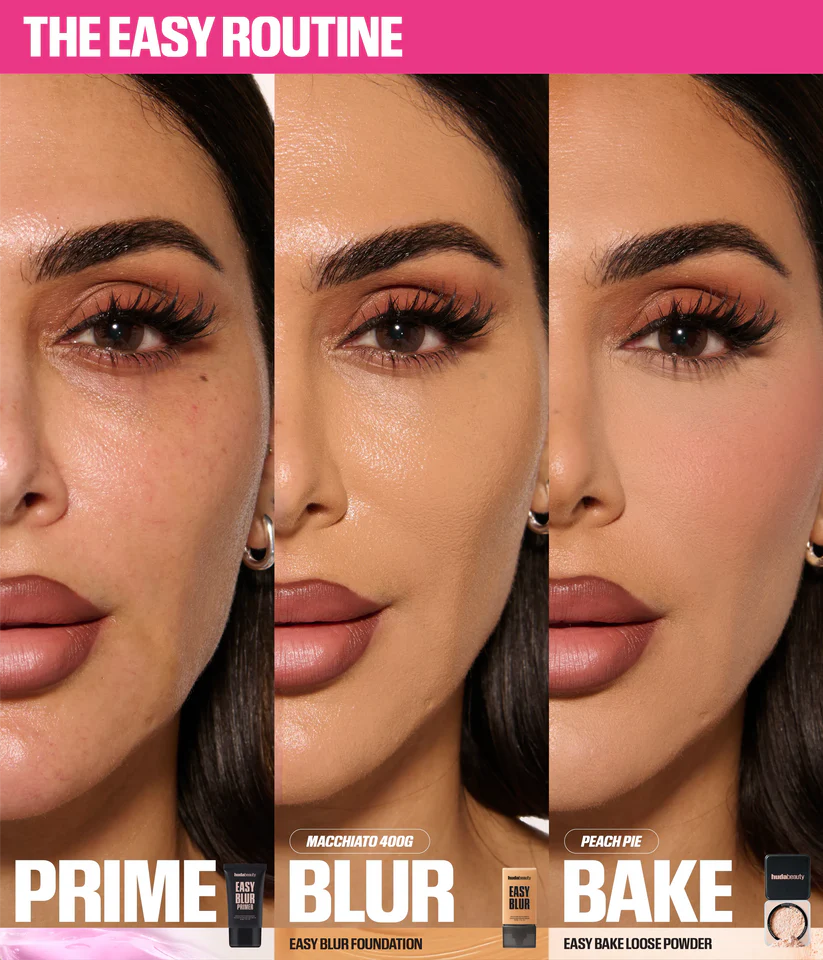 Huda Beauty Easy Bake Duo Powder result – baked smooth finish